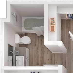 One bedroom floor plan